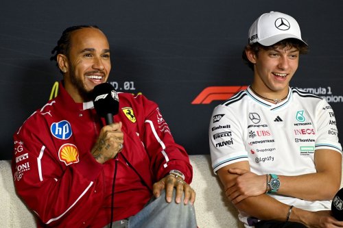 Watch: Kimi Antonelli gets emotional reading Lewis Hamilton's message for him in the Mercedes motorhome in Imola