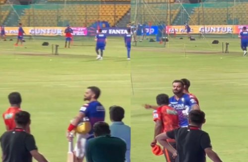 [Watch] Virat Kohli interacts with Muttiah Muralitharan ahead of RCB-SRH IPL 2024 clash