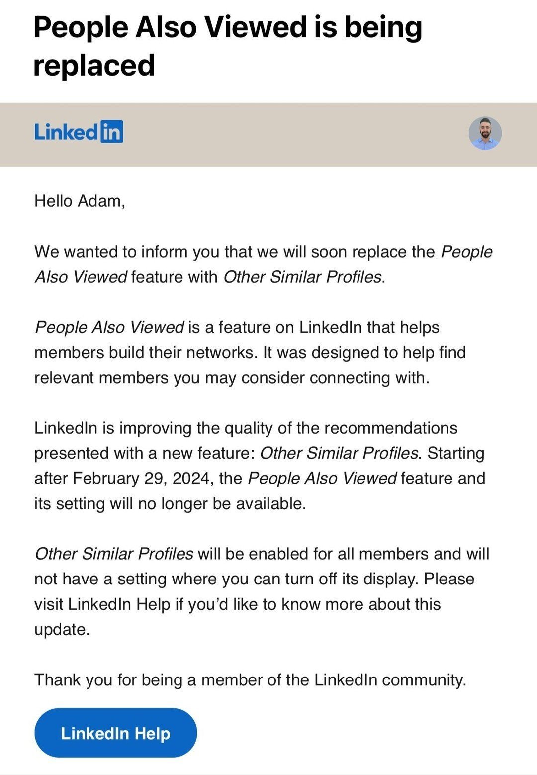 LinkedIn Is Replacing The ‘People Also Viewed’ Feature With ‘Other Similar Profiles’