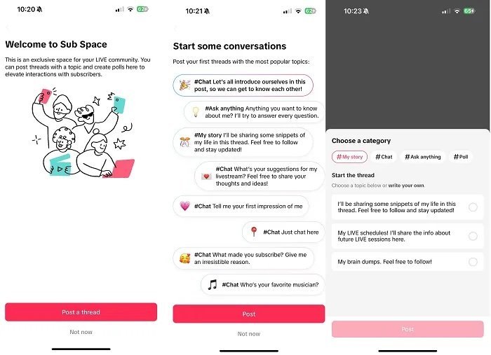 TikTok Tests Exclusive Chats for LIVE Subscriptions with Sub Space
