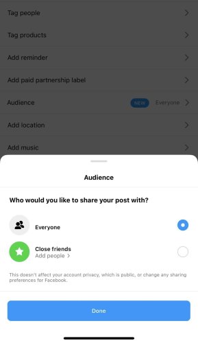 Instagram Rolls Out New Audience Option For Sharing Feed Posts and Reels