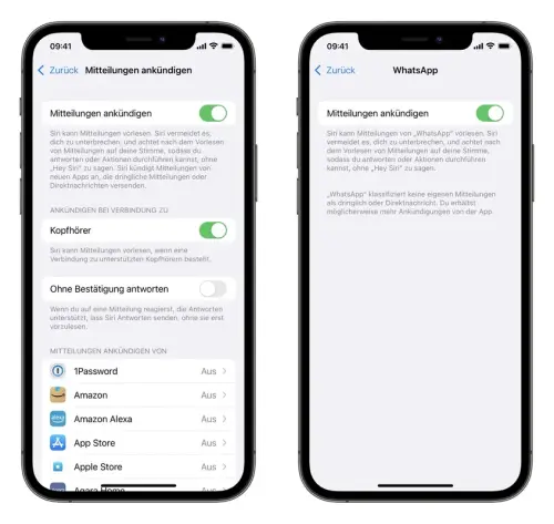iOS 15: Nachrichten, Mails und Inhalte aus anderen Apps von Siri über Kopfhörer vorlesen lassen