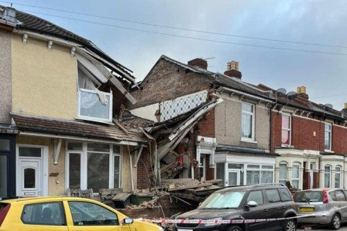 Two injured after terraced house collapses