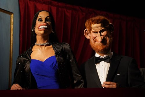 Harry and Meghan make stage debut as gruesome puppets for Spitting Image