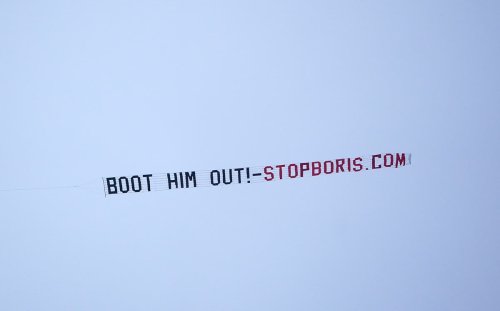 Banners protesting against Boris Johnson flown over Premier League games