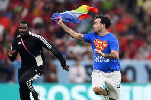 Who is Mario Ferri? World Cup 2022 pride flag pitch invader who wants to ‘Save Ukraine’