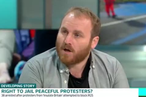 M25 protests: Insulate Britain activist storms off Good Morning Britain after comparing movement to Churchill’s stand against fascism