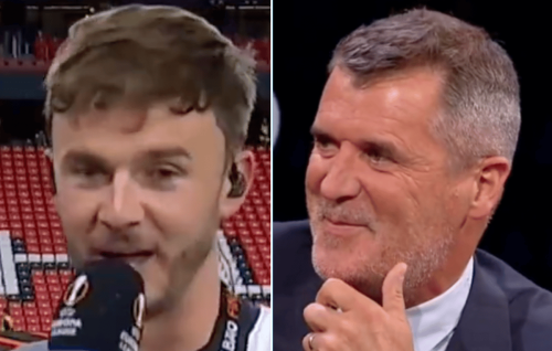 James Maddison in awkward exchange with Roy Keane after Tottenham's final win over Manchester United
