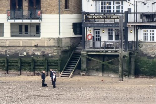 Controlled explosion of WWII grenade found on Wapping Beach