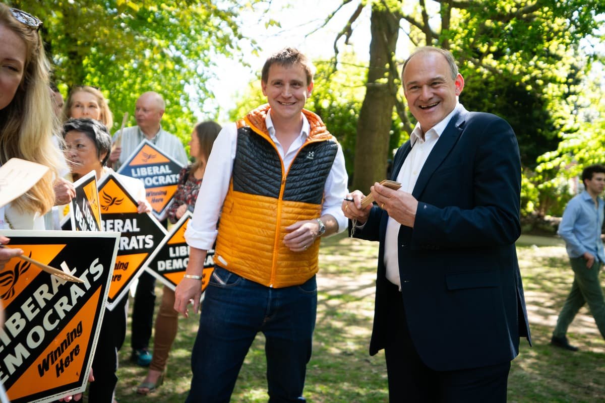 Sir Ed Davey signs ‘magic spatulas’ during local election visit