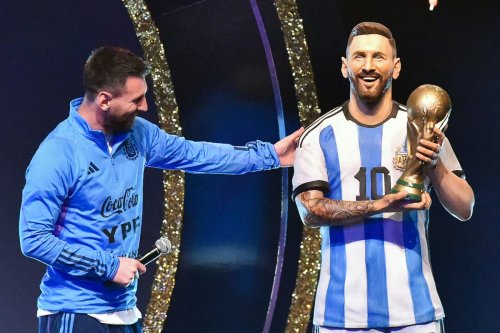 Lionel Messi honoured with statue alongside Diego Maradona and Pele after Argentina’s World Cup win