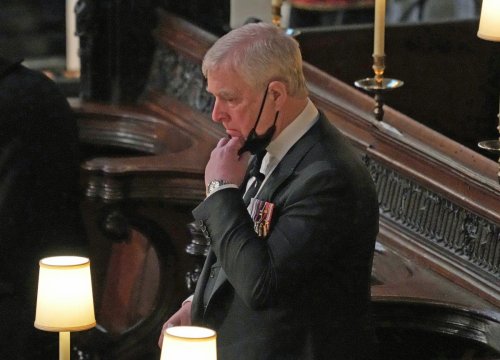 Sombre Andrew cuts lonely figure at Duke of Edinburgh’s funeral