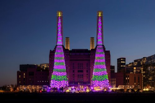 David Hockney unveils Christmas display at Battersea Power Station to bring ‘joy and hope’ to London