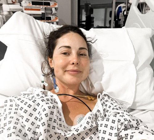 Louise Thompson goes into septic shock after being rushed back to hospital for emergency surgery