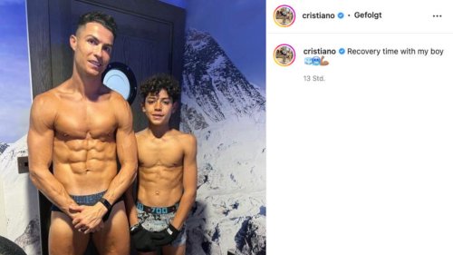 Cristiano Ronaldo und sein Muskel-Mini-Me-Sohn
