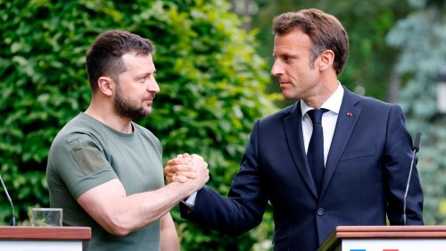 Emmanuel Macron und Olaf Scholz treffen Selenskyj in Paris