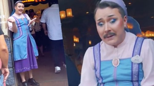 "Das ist ekelhaft und falsch": Bärtiger Disney-Mitarbeiter im Kleid sorgt im Netz für Kritik 