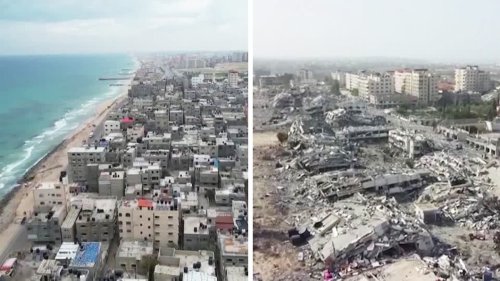 Gazastreifen: Drohnenaufnahmen zeigen Ausmaß der Zerstörung