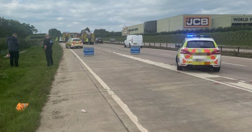 LIVE: Car fire on A50 as motorists warned to expect delays