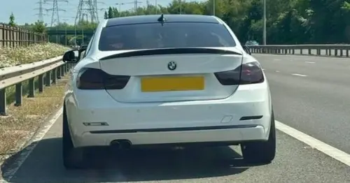 M6 police pull over BMW 'hogging the middle lane'