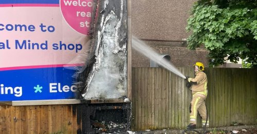 Arsonists torch town centre billboard in broad daylight