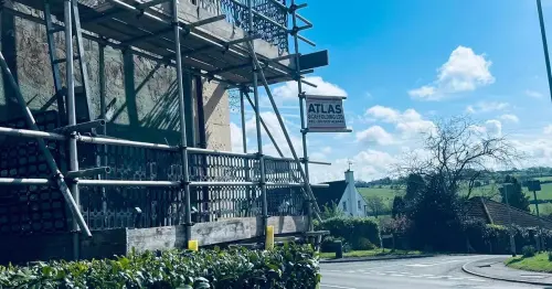 Scaffolding up as work starts to restore Toby Carvery mural