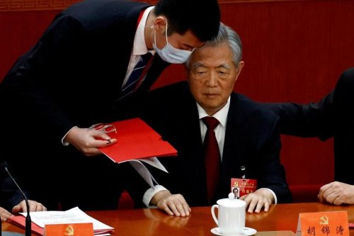 Former China president Hu Jintao appears in public for first time since mysterious exit