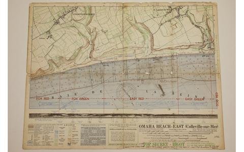 Top secret D-Day map of Omaha Beach goes to Library of Congress