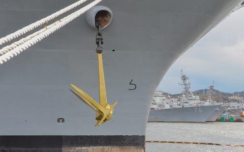 Gold anchors signal high retention aboard aircraft carrier USS Ronald Reagan