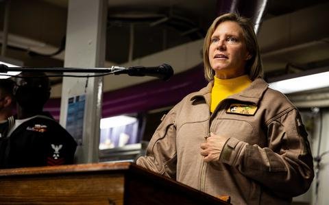 First woman to command aircraft carrier recounts milestone deployment
