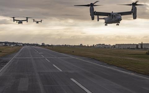 Marine Corps Osprey makes precautionary landing at commercial airport in Japan
