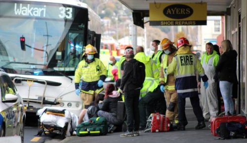 Two people injured in crash involving two cars and bus in Dunedin