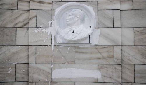 Vandals damage Massey Memorial, paint over bronze relief and shatter marble dome