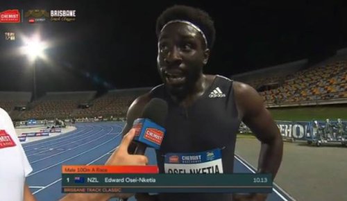 Emotional sprinter Eddie Osei-Nketia bows out with a win in his final 100m