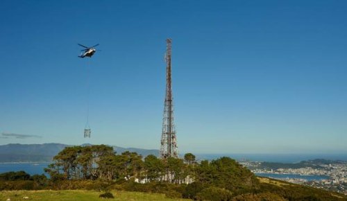 Eighteen metres of Wellington's highest point carried away by helicopter