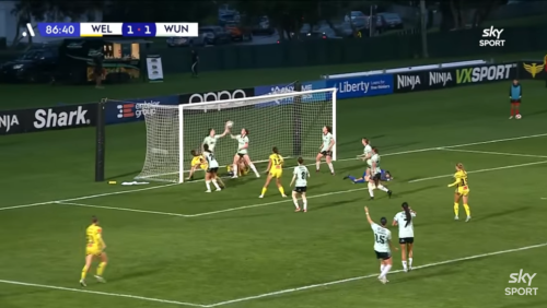 Watch: Opposition defender makes goal line save with her hand against Phoenix