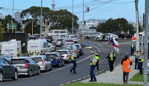 Eleven arrested after protesters stop cars on Auckland Harbour Bridge, assaulted police
