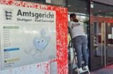 Nach Farbanschlag in Bad Cannstatt: Reinigung des Amtsgerichts aufwendig