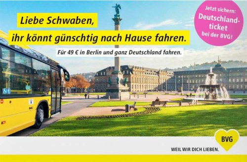 Werbung fürs Deutschlandticket: Wie der VVS Lästereien aus Berlin kontert