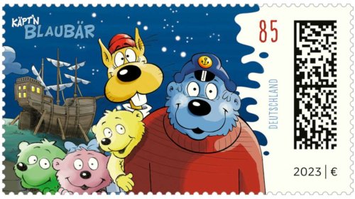 Briefmarken-Serie „Helden der Kindheit“: Käpt’n Blaubär und Pinocchio ab Donnerstag auf Briefmarken
