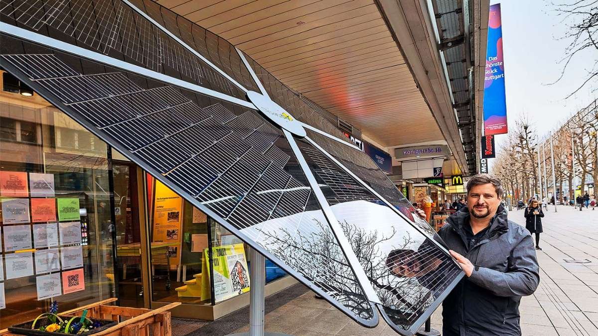Energiewende in Stuttgart: Balkonkraftwerk im Schirm-Format