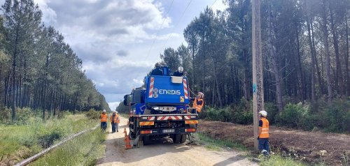 Sud Médoc : Enedis modernise 8,7 km de réseau électrique en trois jours