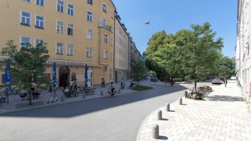 München: Bäume und Bänke statt Parkplätzen am Glockenbach