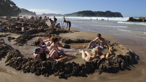 Neuseeland: Ein Bad am Hot Water Beach