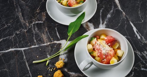 Rezept für Spargelsalat mit Parmesanstreuseln von Stephan Hentschel