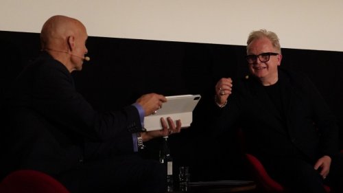 Herbert Grönemeyer mit Michael Lentz bei "Münchner Reden zur Lyrik"