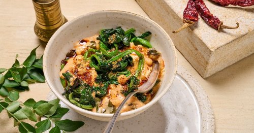 Rezept für Spinat mit Punjabi-Kadhi-Sauce und Kichererbsen von Hans Gerlach