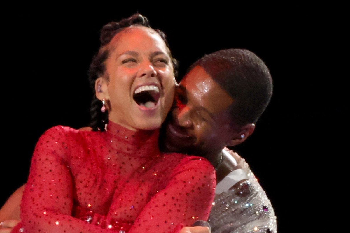Usher Defends Controversial Hug with Alicia Keys at Super Bowl