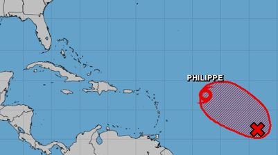 Potential for Tropical Storm Rina to form; Philippe weakens as it approaches Caribbean