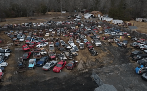 Mustang junkyard in Maryland full with muscle cars left to rot for years